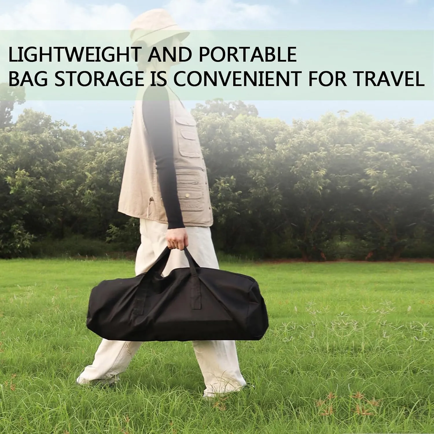 Compact Camping Table, Lightweight Aluminum Folding Table with Carry Bag, Ideal for Picnic, Travel, BBQ, and Outdoor Cooking Black 95×55×50cm/37×21×19.7in