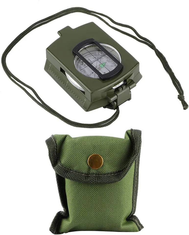Compass Hiking Compass Navigation, Style Waterproof Navigational Compass for Outdoor Camping Hiking Military Green