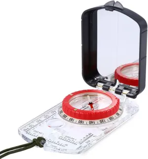 Compass LED Light Luminous Compass with Mirror Anti-Shock Stable Waterproof Hiking Clim Multifunctional Compass