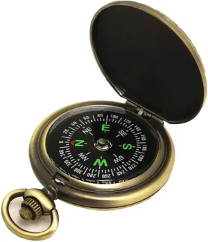 Compass Retro Compass, Portable Flip-Openeg Vintage Compass, Luminous Compass for Outdoor Travel Camping Riding Hiking