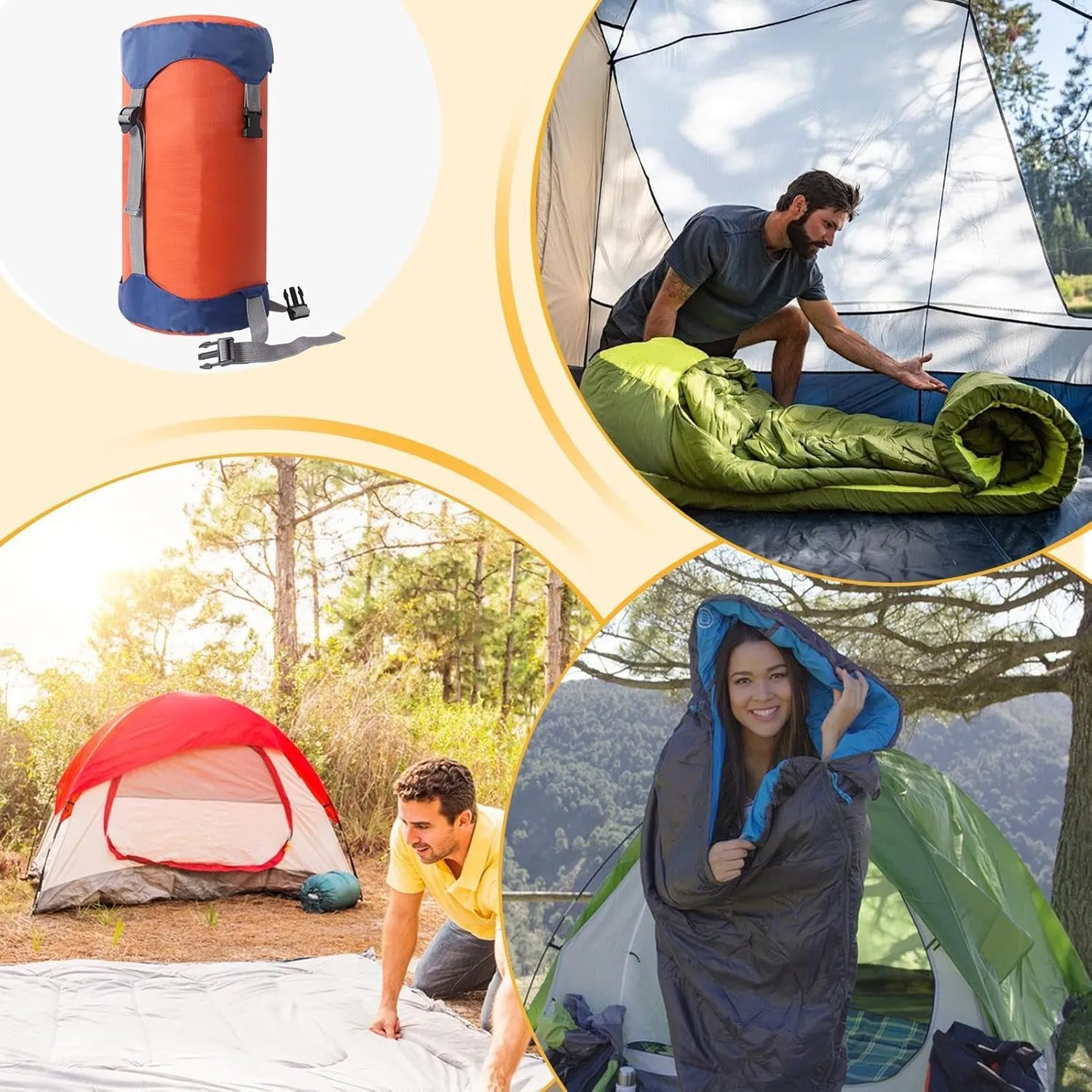 Compression Bags for Camping - Waterproof Travel Compression Bags Camping Stuff Sack - Portable Sleeping Bag Storage Sack Sleeping Bag Stuff Sack for Outdoor Travel Camping