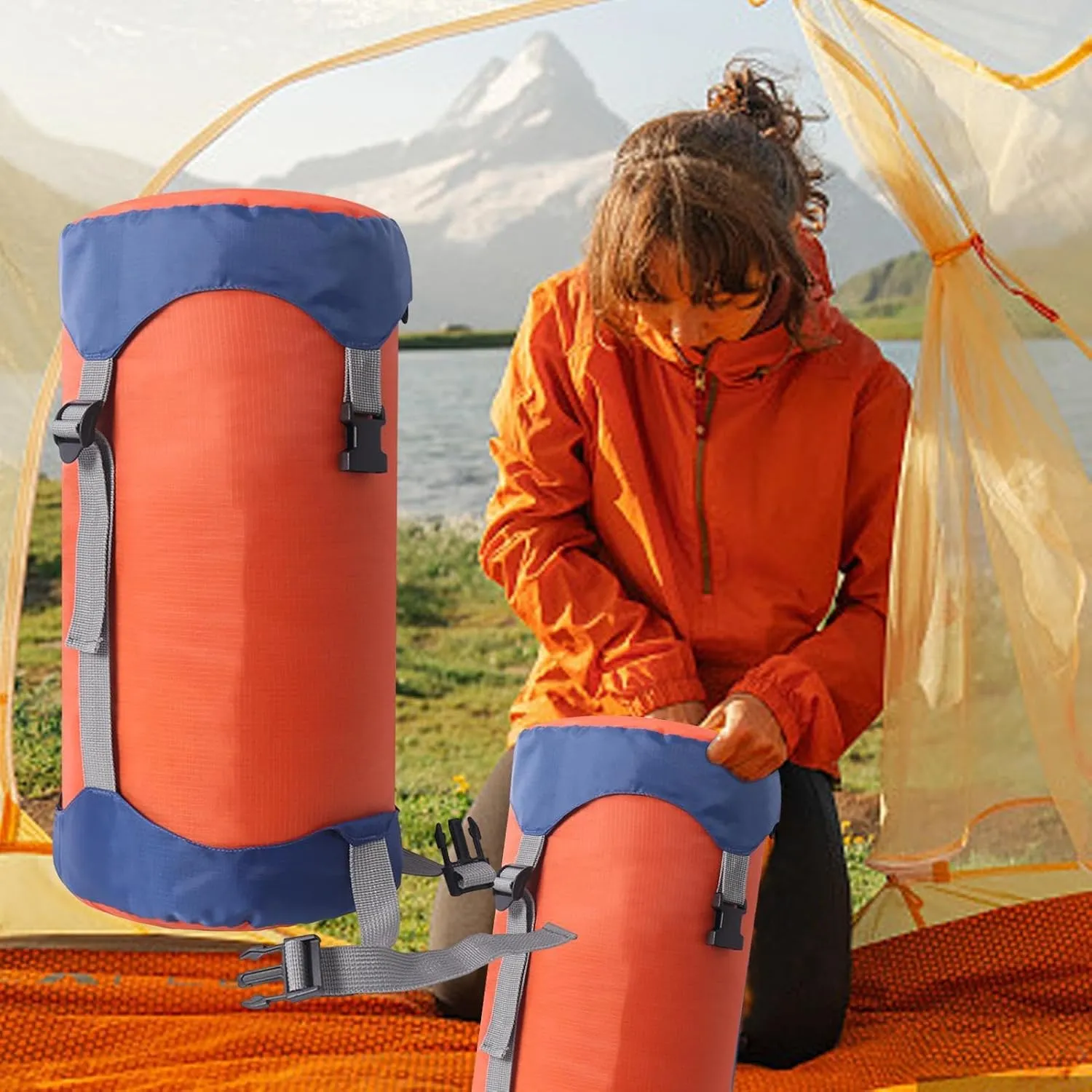 Compression Bags for Camping - Waterproof Travel Compression Bags Camping Stuff Sack - Portable Sleeping Bag Storage Sack Sleeping Bag Stuff Sack for Outdoor Travel Camping