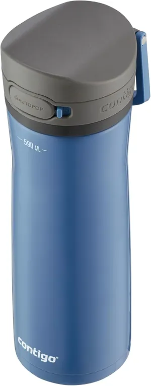 Contigo Jackson Chill drinks bottle, large BPA-free stainless steel water bottle, 100% leakproof, keeps drinks cool for up to 24 hours; insulated bottle for sports, cycling, jogging, hiking, 590 ml