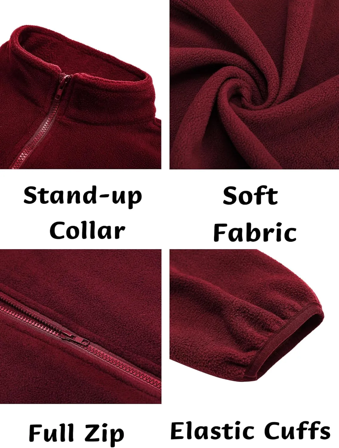 COOFANDY Men's Soft Polar Fleece Jacket Lightweight Full Zip Jackets Casual Outdoor Warm Jackets Coats with Pockets