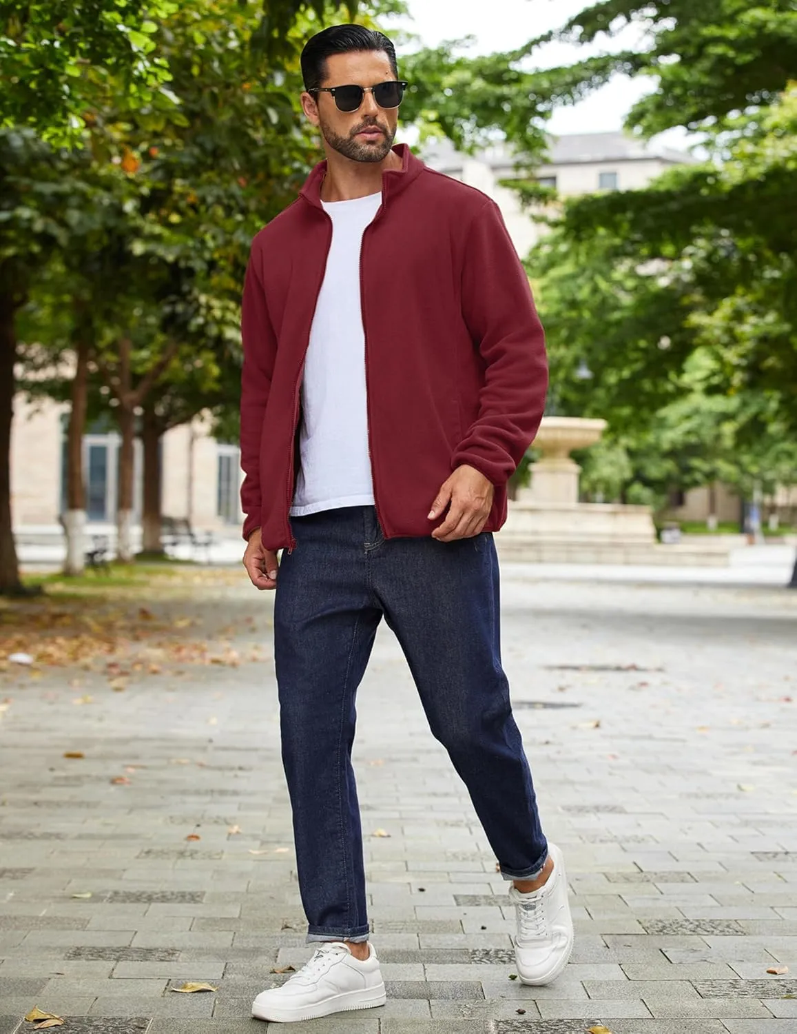 COOFANDY Men's Soft Polar Fleece Jacket Lightweight Full Zip Jackets Casual Outdoor Warm Jackets Coats with Pockets