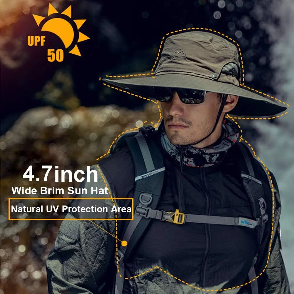 Cooltto Wide Brim Sun Hats with Waterproof Breathable for Fishing, Hiking, Camping，for Men Women Kids