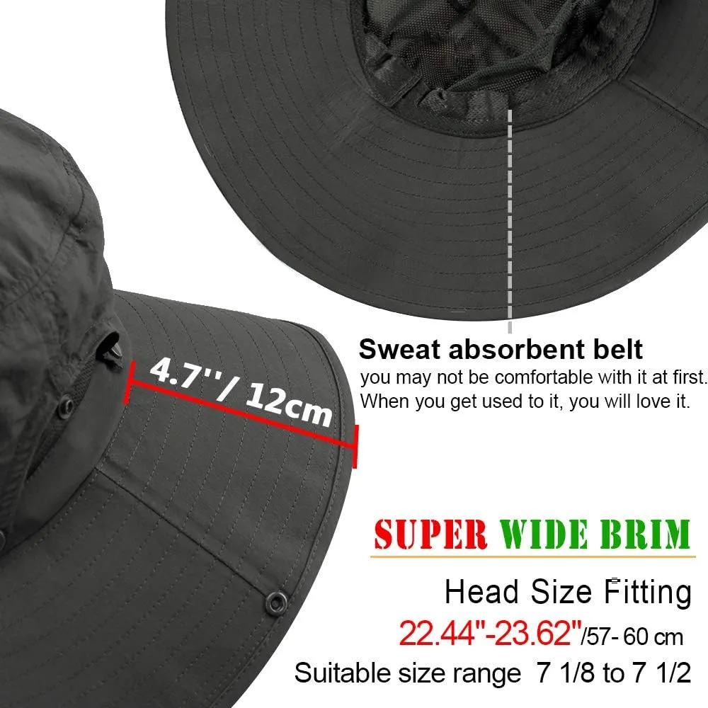 Cooltto Wide Brim Sun Hats with Waterproof Breathable for Fishing, Hiking, Camping，for Men Women Kids