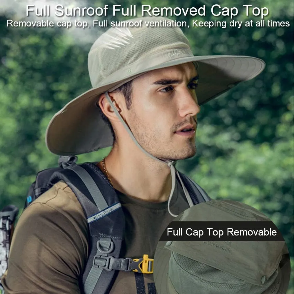 Cooltto Wide Brim Sun Hats with Waterproof Breathable for Fishing, Hiking, Camping，for Men Women Kids