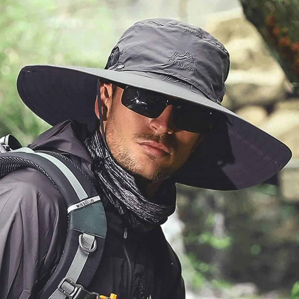 Cooltto Wide Brim Sun Hats with Waterproof Breathable for Fishing, Hiking, Camping，for Men Women Kids