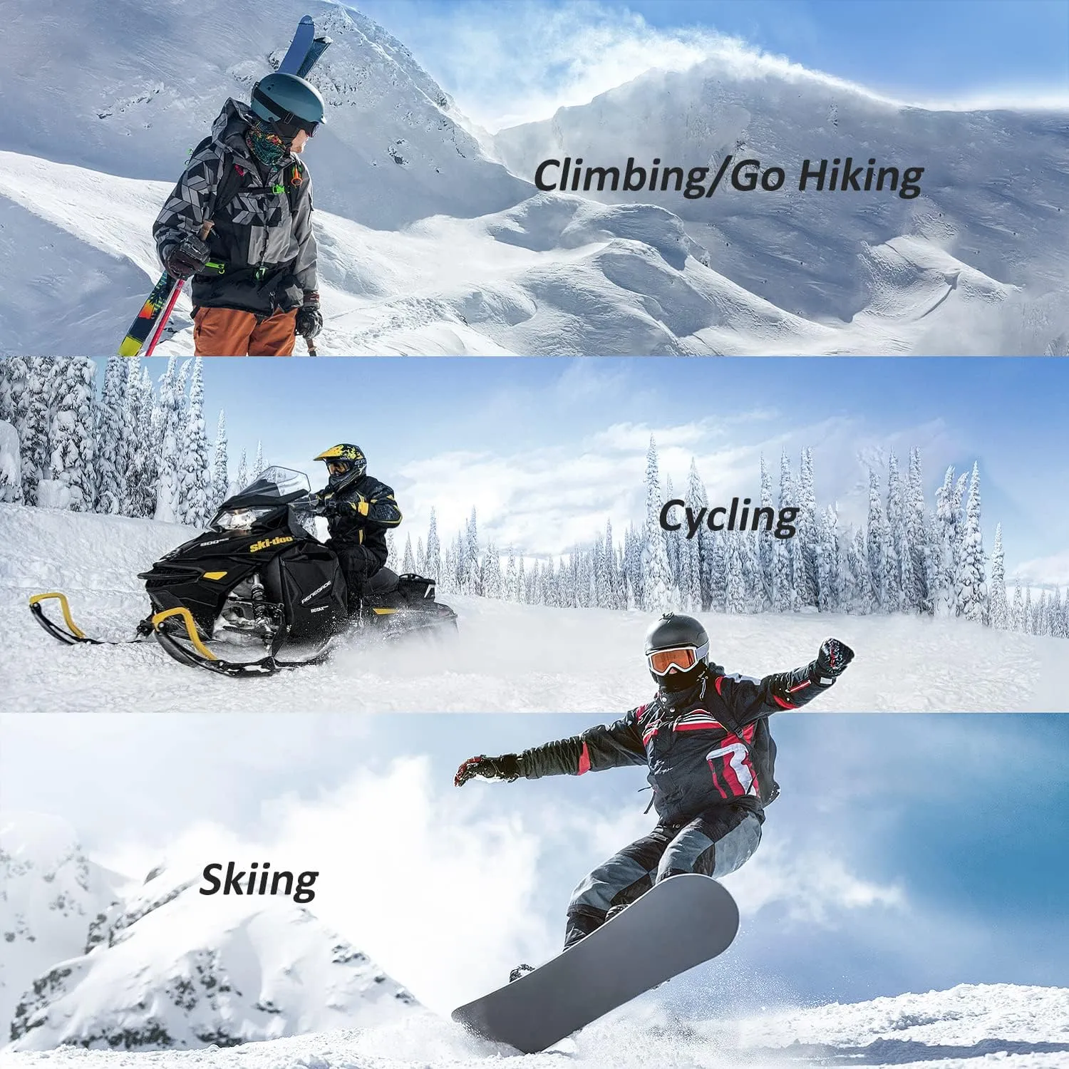 COPOZZ Ski Gloves for Men and Women - 3M Thinsulate Insulated Thermal Snow Gloves, Windproof, Breathable Winter Snowboard