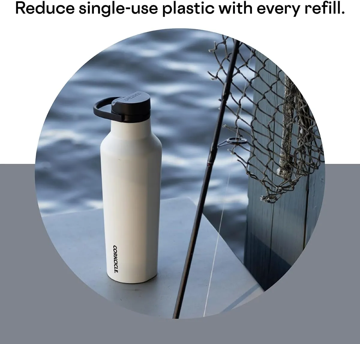 Corkcicle Sport Canteen Insulated Tumbler, Hammerhead, 20 oz – Reusable Water Bottle Keeps Beverages Cold for 25 Hours & Hot 12 Hours – Cupholder Friendly Tumbler with Screw-On Cap