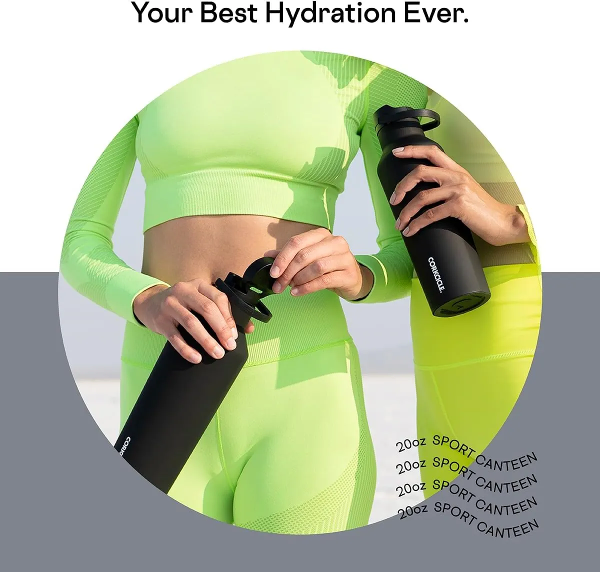 Corkcicle Sport Canteen Insulated Tumbler, Hammerhead, 20 oz – Reusable Water Bottle Keeps Beverages Cold for 25 Hours & Hot 12 Hours – Cupholder Friendly Tumbler with Screw-On Cap