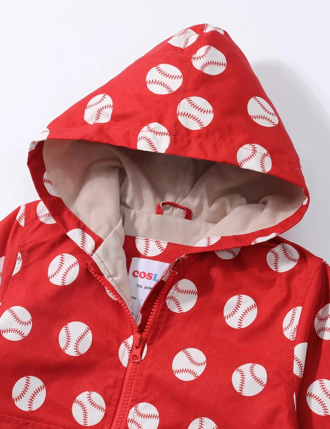 COSLAND Toddler Boys Girls Rain Jacket Waterproof Hooded Raincoat, 2-5T