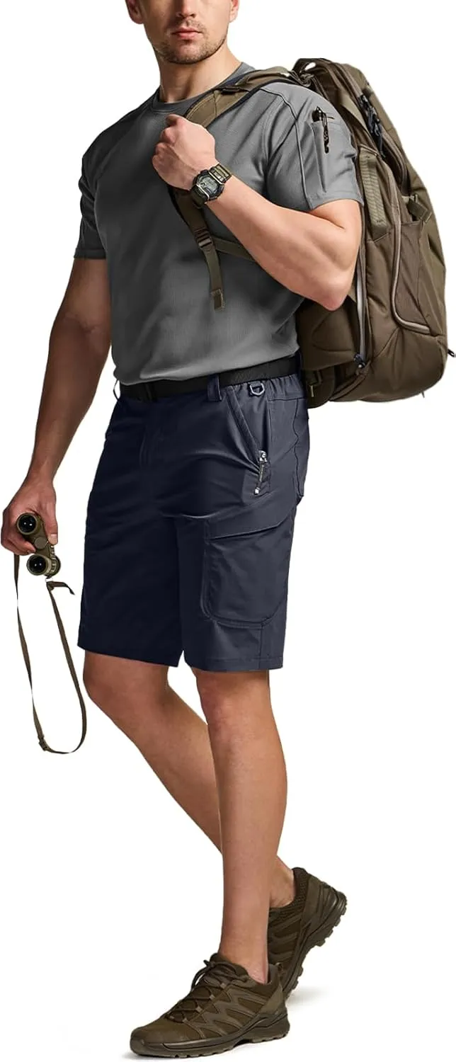 CQR Men's Hiking Cargo Shorts, Quick Dry Stretch Tactical Outdoor Shorts, Lightweight Camping Golf Shorts with Multi Pockets