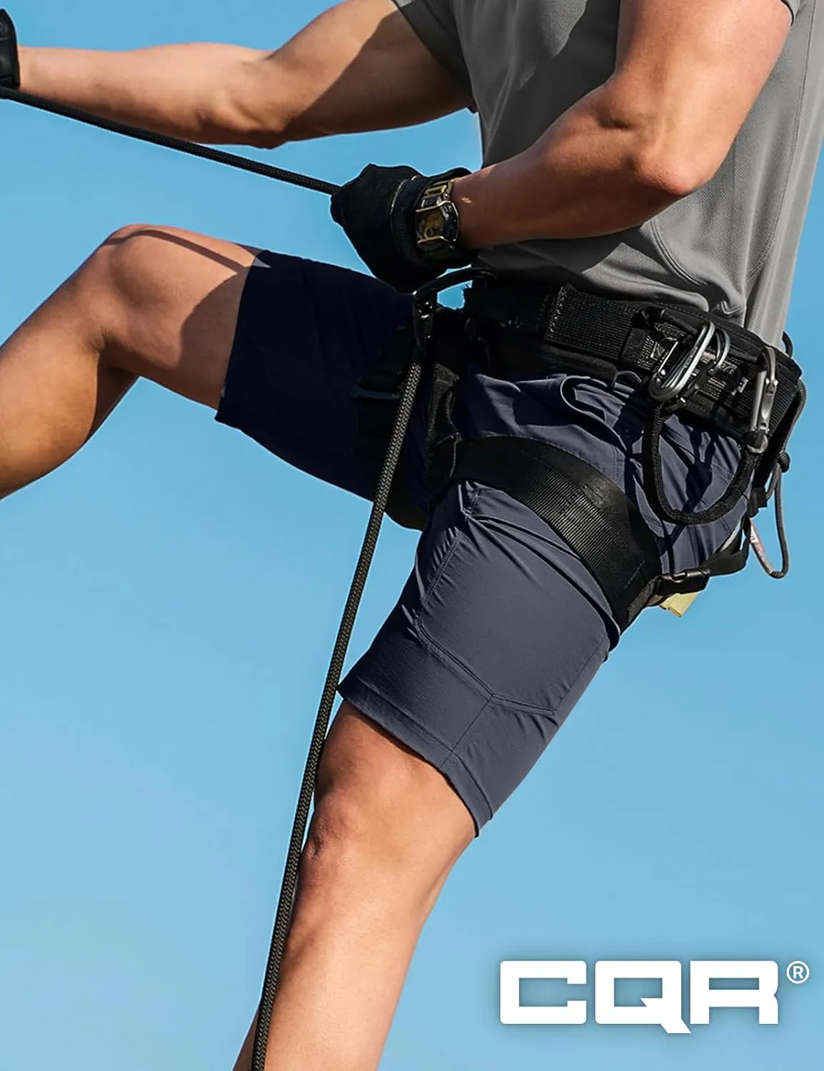 CQR Men's Hiking Cargo Shorts, Quick Dry Stretch Tactical Outdoor Shorts, Lightweight Camping Golf Shorts with Multi Pockets