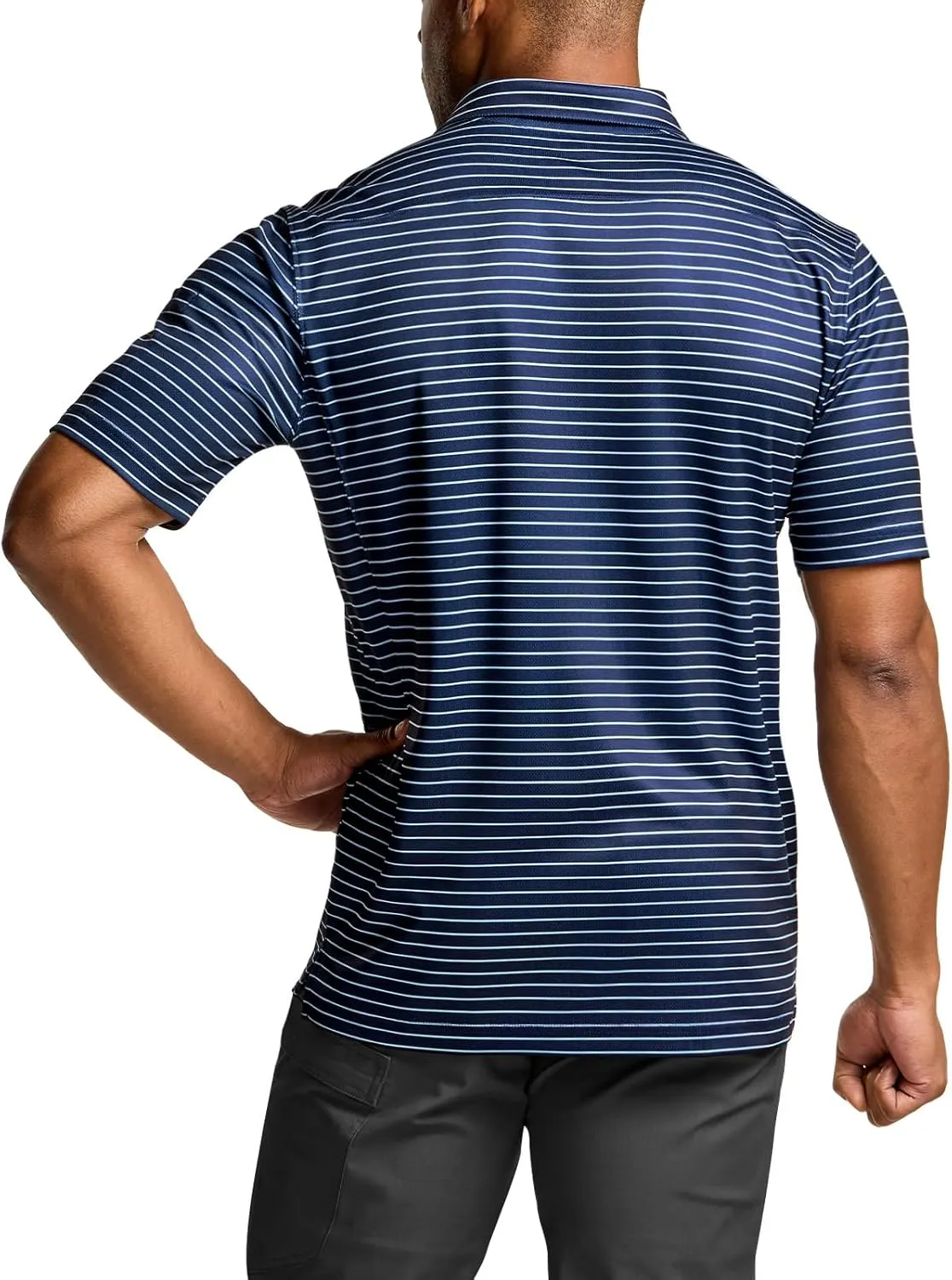 CQR Men's Polo Shirts, Tactical Short Sleeve Golf Performance Shirts, Lightweight Dry Fit UPF 50  Pique