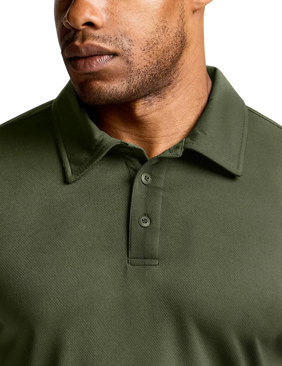 CQR Men's Polo Shirts, Tactical Short Sleeve Golf Performance Shirts, Lightweight Dry Fit UPF 50  Pique