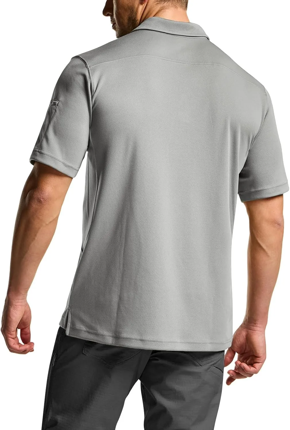 CQR Men's Polo Shirts, Tactical Short Sleeve Golf Performance Shirts, Lightweight Dry Fit UPF 50  Pique