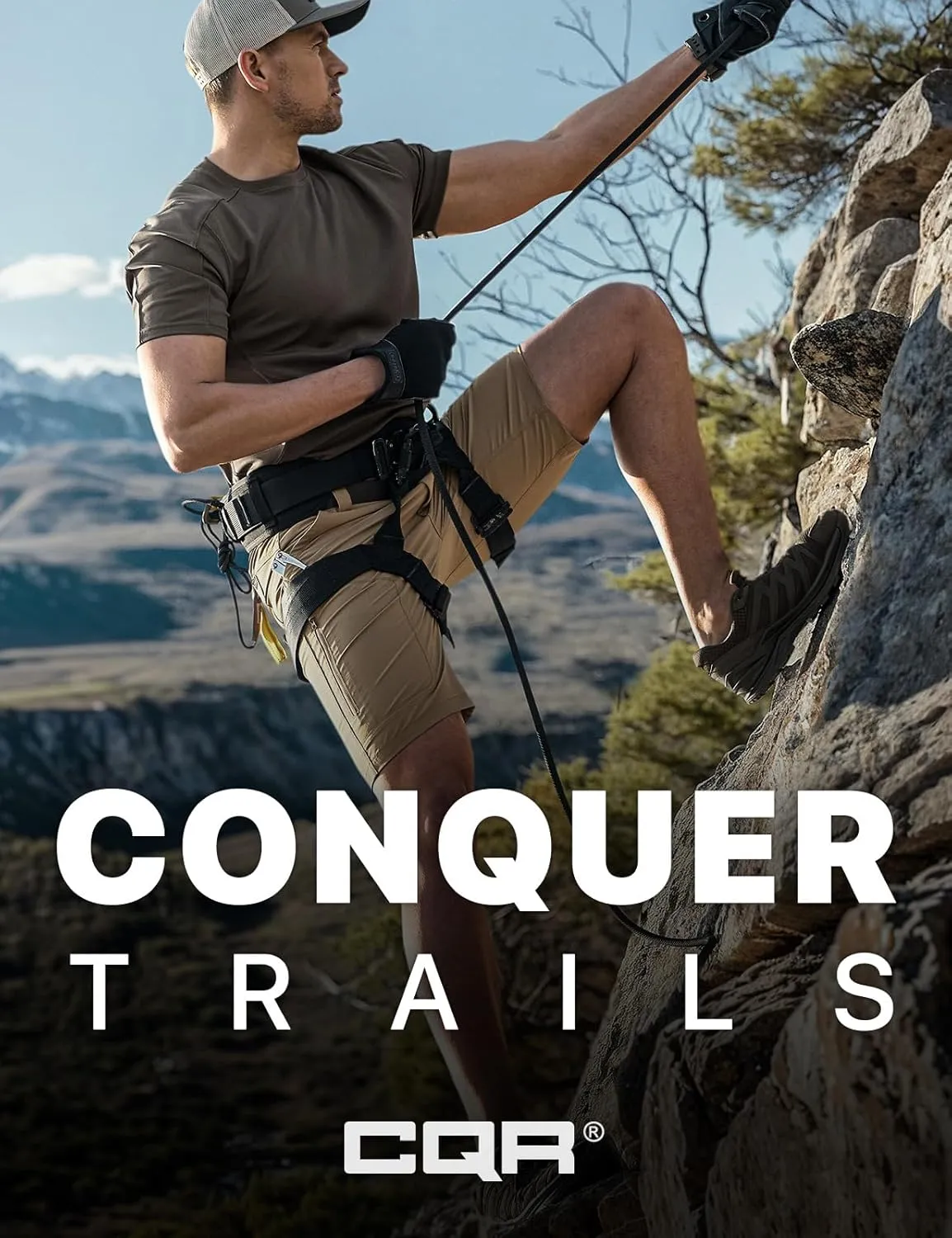CQR Men's Quick Dry Stretch Hiking Cargo Shorts, Lightweight Water Resistant Tactical Casual, Golf & Outdoor with Pockets