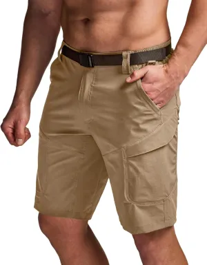 CQR Men's Quick Dry Stretch Hiking Cargo Shorts, Lightweight Water Resistant Tactical Casual, Golf & Outdoor with Pockets