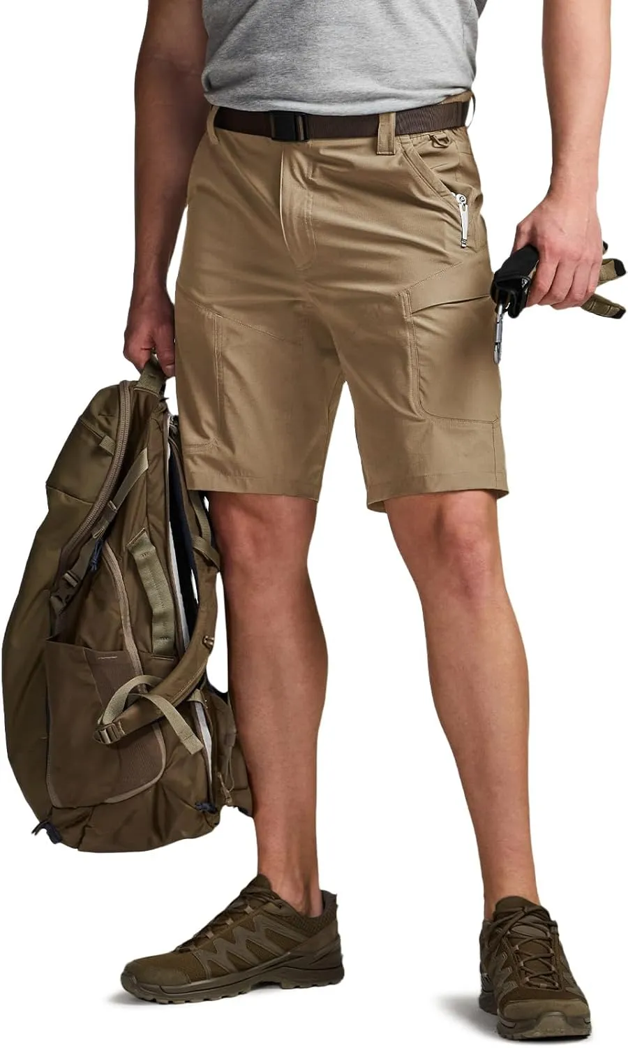 CQR Men's Quick Dry Stretch Hiking Cargo Shorts, Lightweight Water Resistant Tactical Casual, Golf & Outdoor with Pockets