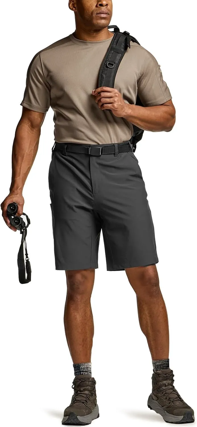 CQR Men’s Quick-Dry Stretch Hiking Cargo Shorts – Lightweight Water-Resistant Tactical Casual, Golf & Outdoor with Pockets