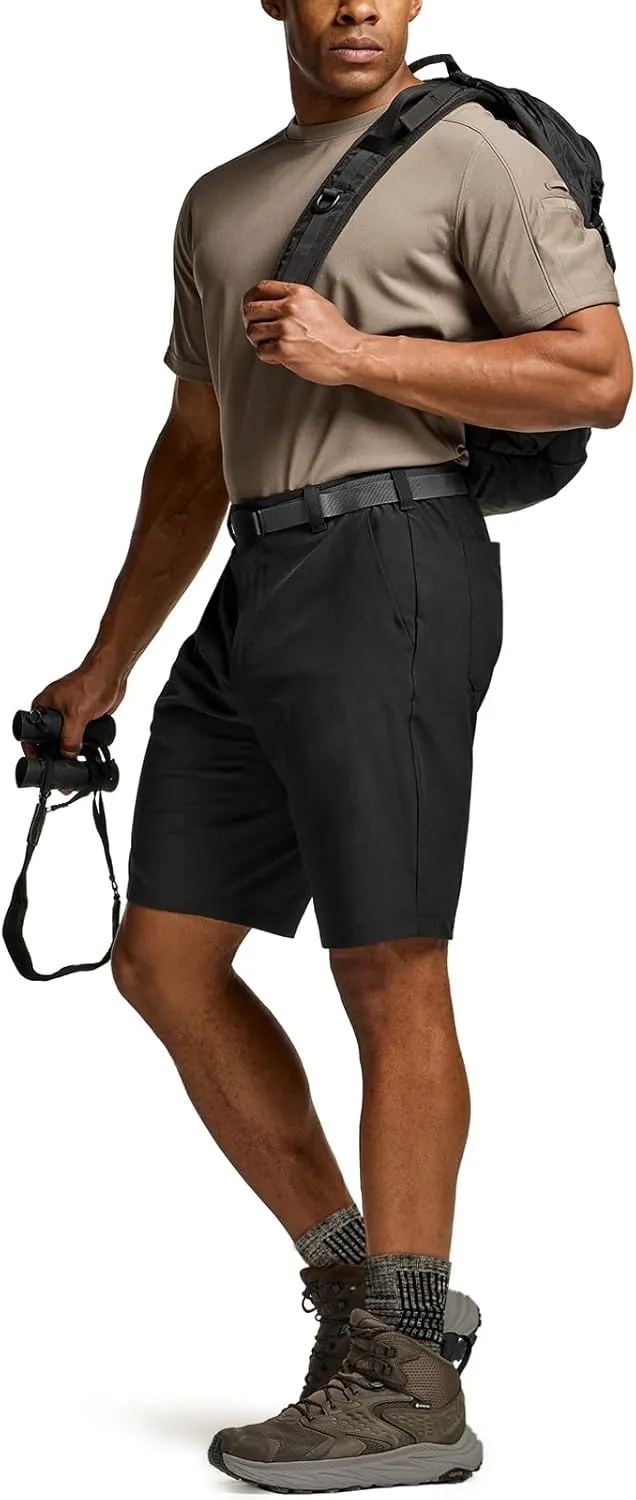 CQR Men’s Quick-Dry Stretch Hiking Cargo Shorts – Lightweight Water-Resistant Tactical Casual, Golf & Outdoor with Pockets