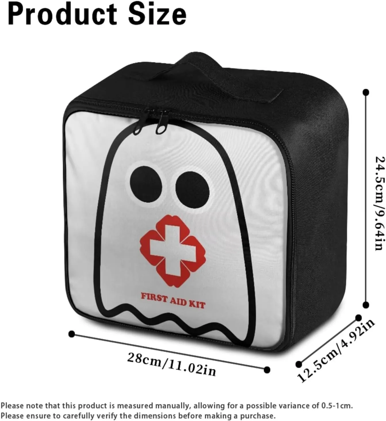 Creative Cute Ghost Print Home-Car-Dorm-First Aid Kit-Travel Essentials-Empty Bag,Medical Storage Bag,Medicine Organizer,Ideal for Hiking-Camping-Hunting, Emergency Survival (Bag Only)