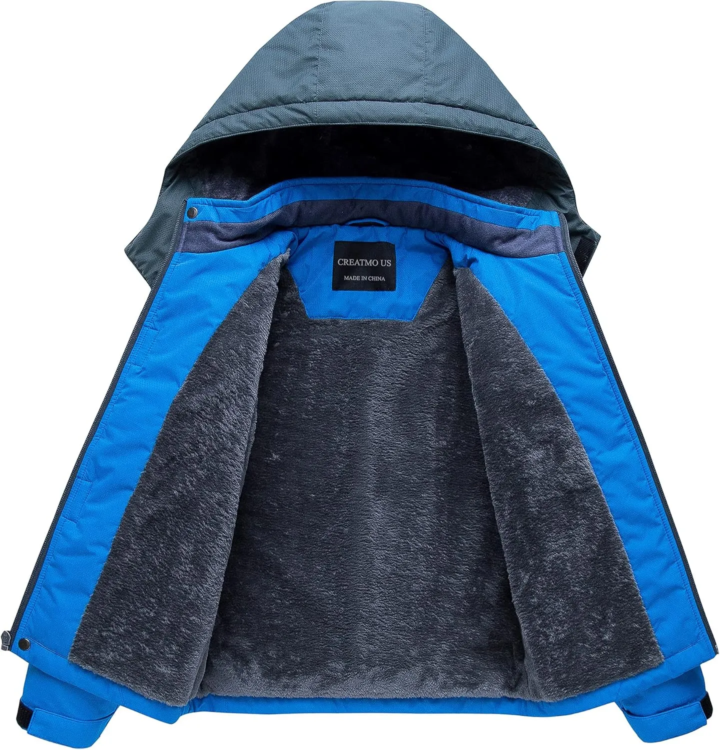 CREATMO US Boy's Waterproof Ski Jacket Warm Winter Snow Coat Windproof Snowboarding Rain Jacket