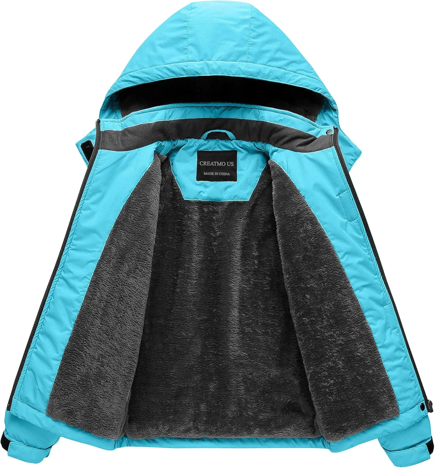 CREATMO US Girl's Waterproof Ski Jacket Warm Winter Snow Coat Windproof Snowboarding Rain Jacket