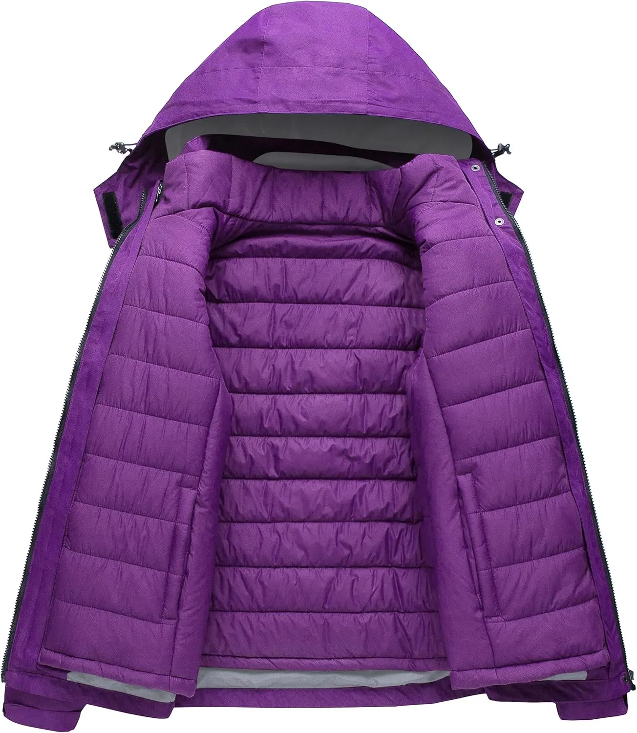 CREATMO US Women's 3 In 1 Waterproof Ski Jacket Windproof Snowboarding Jacket Warm Winter Snow Coat Raincoat