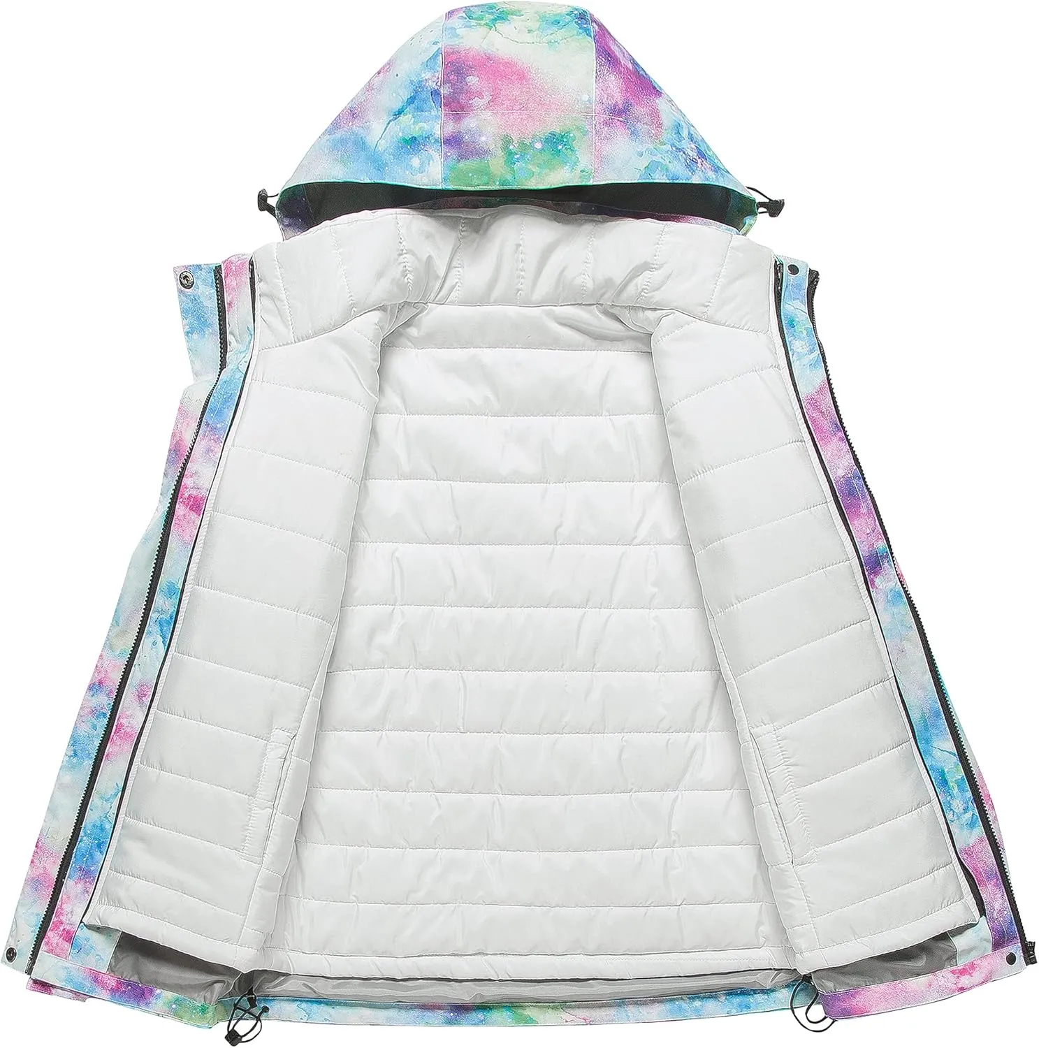 CREATMO US Women's 3 In 1 Waterproof Ski Jacket Windproof Snowboarding Jacket Warm Winter Snow Coat Raincoat