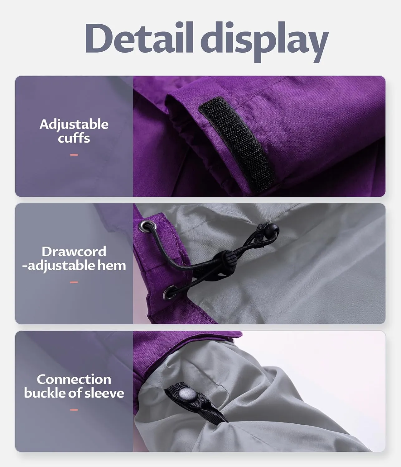 CREATMO US Women's 3 In 1 Waterproof Ski Jacket Windproof Snowboarding Jacket Warm Winter Snow Coat Raincoat