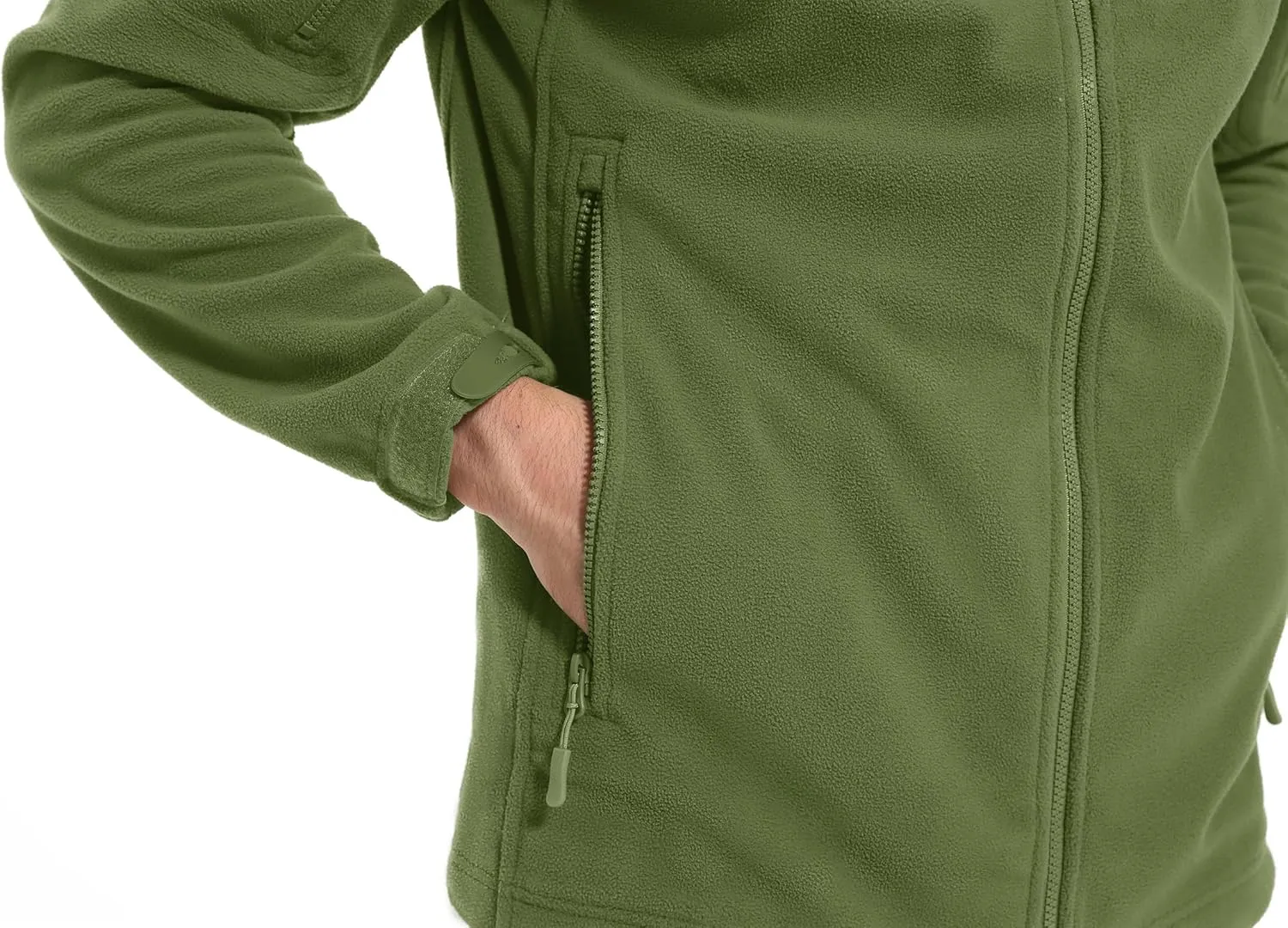 CRYSULLY Men's Fleece Hoodie Jacket Winter Tactical Military Windproof Jackets Coat
