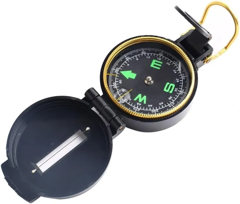 CSCDD American Multifunctional Plastic Outdoor Adventure Travel Camping with Luminous Clamshell Compass