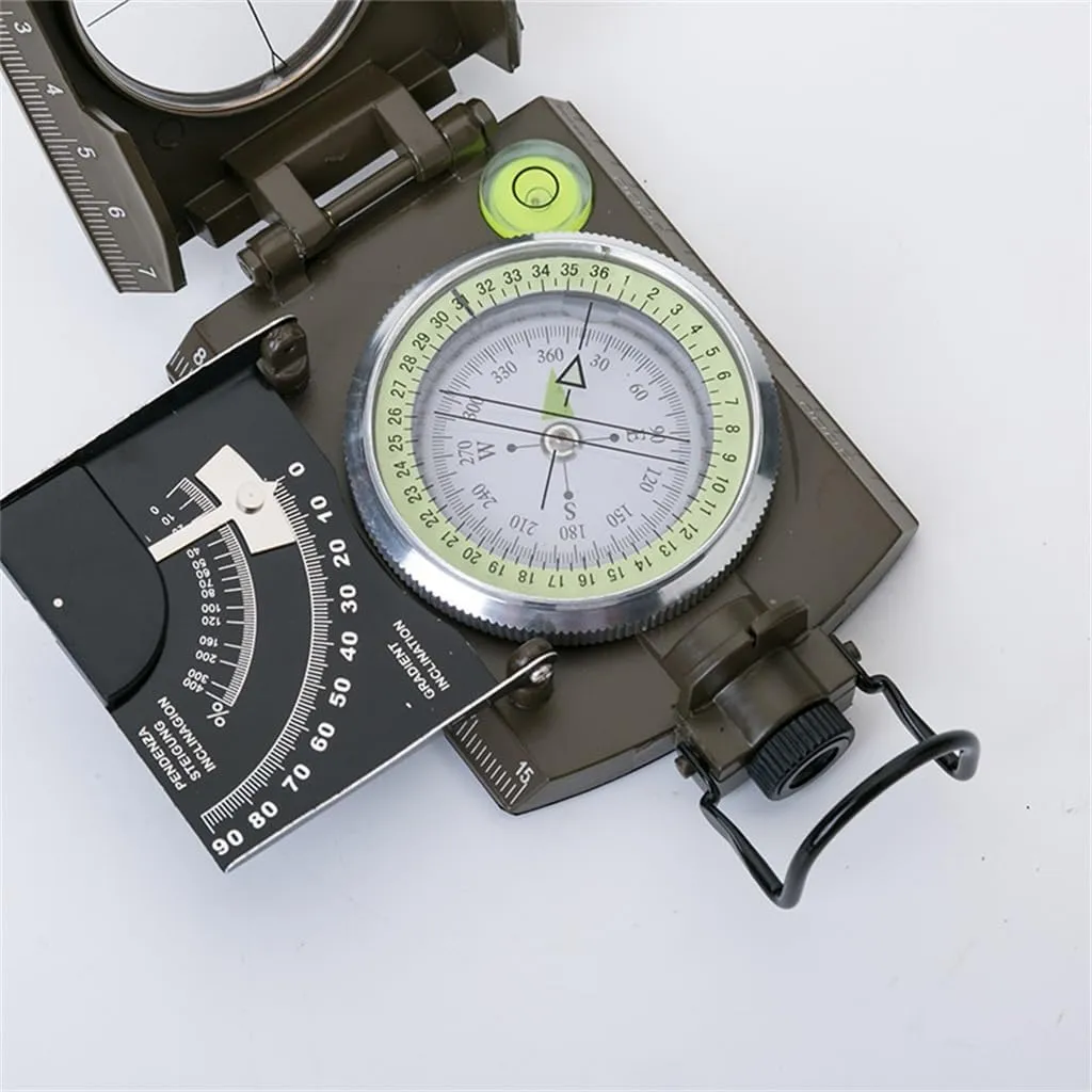 CSCDD American Outdoor Compass Geological Multifunctional Compass Horizontal Slope Luminous Compass