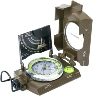 CSCDD American Outdoor Compass Geological Multifunctional Compass Horizontal Slope Luminous Compass