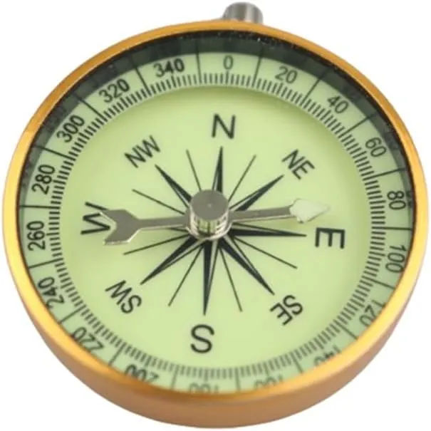 CSCDD Explosive Aluminum Gold All-Luminous Outdoor Teaching Compass Can Pointer