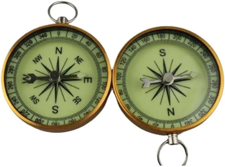 CSCDD Explosive Aluminum Gold All-Luminous Outdoor Teaching Compass Can Pointer