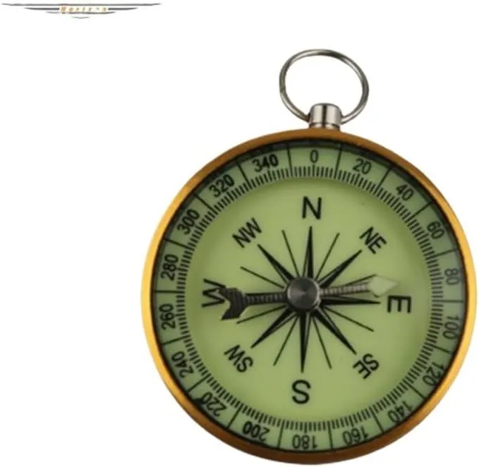CSCDD Explosive Aluminum Gold All-Luminous Outdoor Teaching Compass Can Pointer