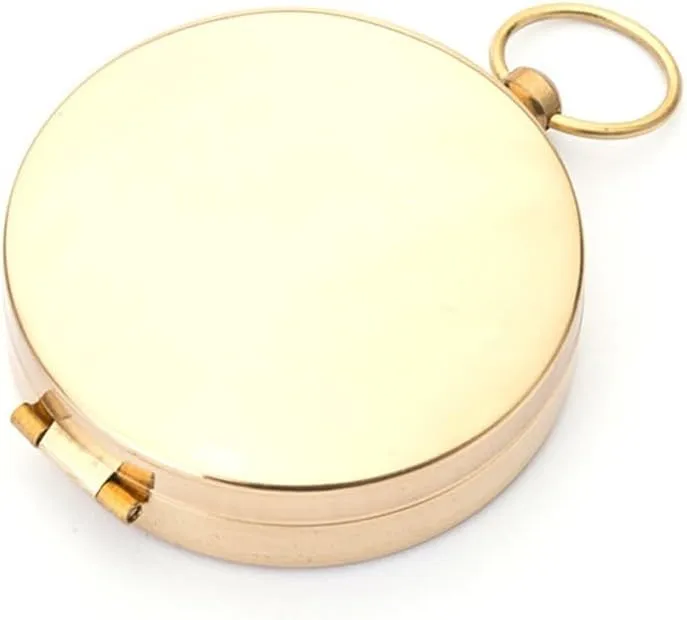 CSCDD Outdoor Brass Compass with Clamshell Retro Pointer Luminous Pocket Watch Compass