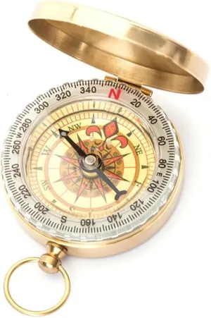 CSCDD Outdoor Brass Compass with Clamshell Retro Pointer Luminous Pocket Watch Compass