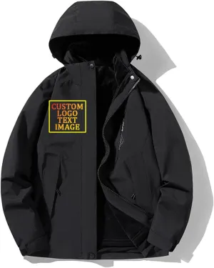 Custom Men's Women's 3-in-1 Ski Jacket Windproof Waterproof Raincoat Fleece Insulated Winter Hooded Coat