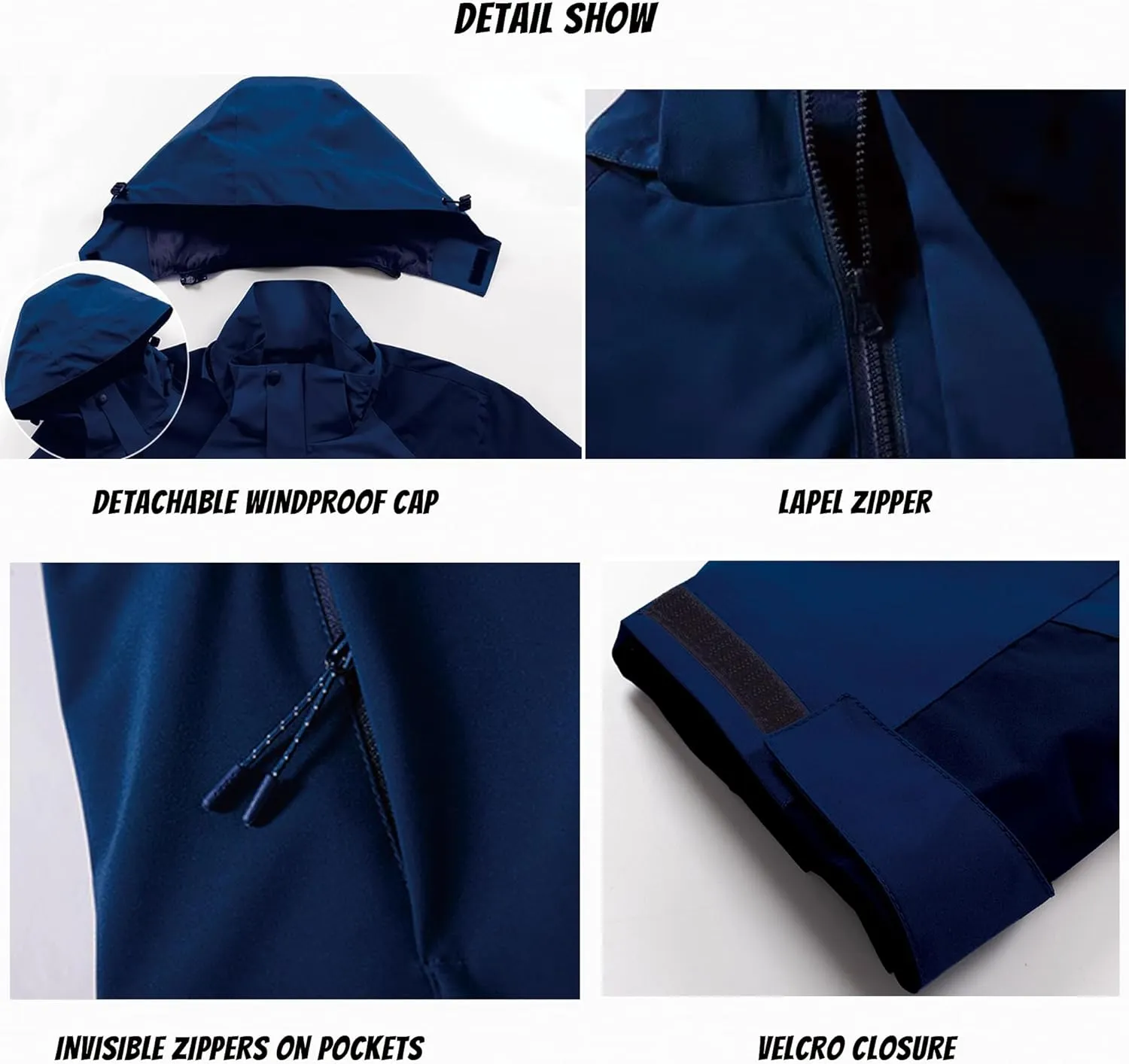 Custom Men's Women's 3-in-1 Ski Jacket Windproof Waterproof Raincoat Fleece Insulated Winter Hooded Coat