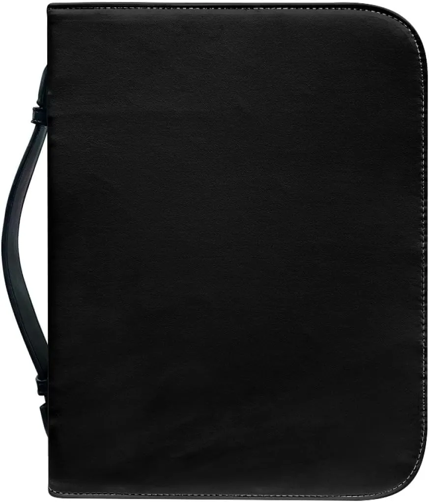 Customized Bible Cover Case for Women Personalized with Pictures Name Logo Bible Carrier Bag with Handle, 1PC, Blank Black, Fit 8"x11" Bible