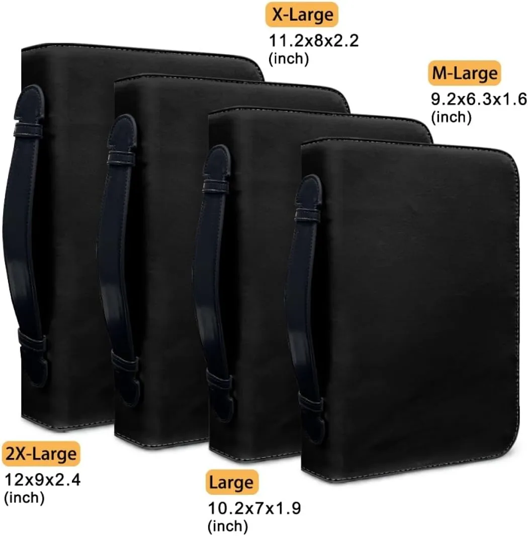 Customized Bible Cover Case for Women Personalized with Pictures Name Logo Bible Carrier Bag with Handle, 1PC, Blank Black, Fit 8"x11" Bible