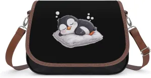 Cute Penguin Sleeping Crossbody Bags for Women Trendy Shoulder Satchel Purses Messenger Bag