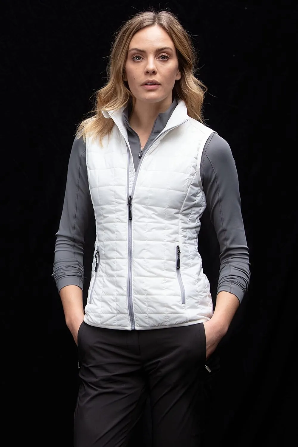 Cutter & Buck Rainier Primaloft Womens Eco Insulated Full Zip Puffer Vest