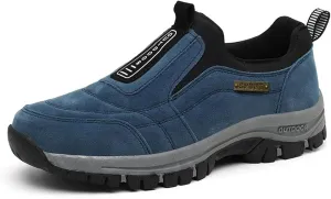 Dallader Men's Comfortable Waterproof Orthopedic Walking Shoes, Breathable Outdoor Slip On Hiking Shoes