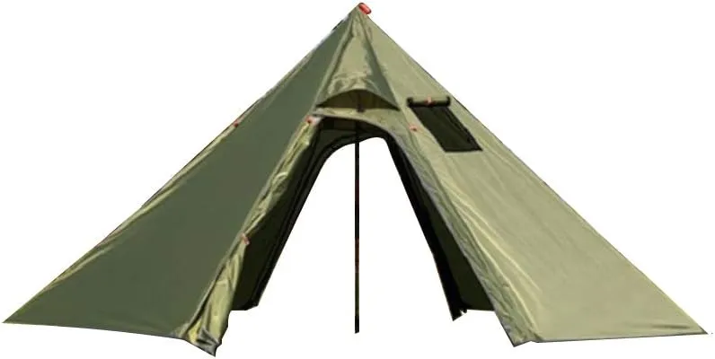 DANCHEL OUTDOOR Backpacking Hot Tent with Stove Jack for 2/4 Person Camping, 4 Season Lighweight Teepee Tent for Hunting Winter Solo Camping,10.5ft/13ft